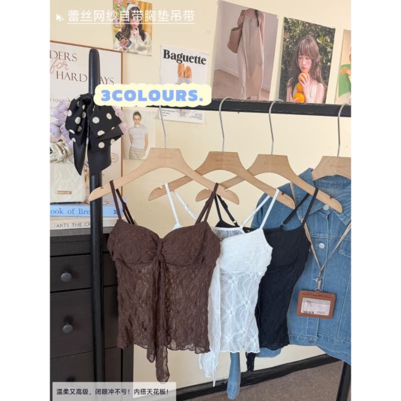 실사 감소되지 않음 달콤함 레이스 아름다움 뒤로 캐미솔 여름 몸매 가꾸기 다용도 언더 코트 이미지 5