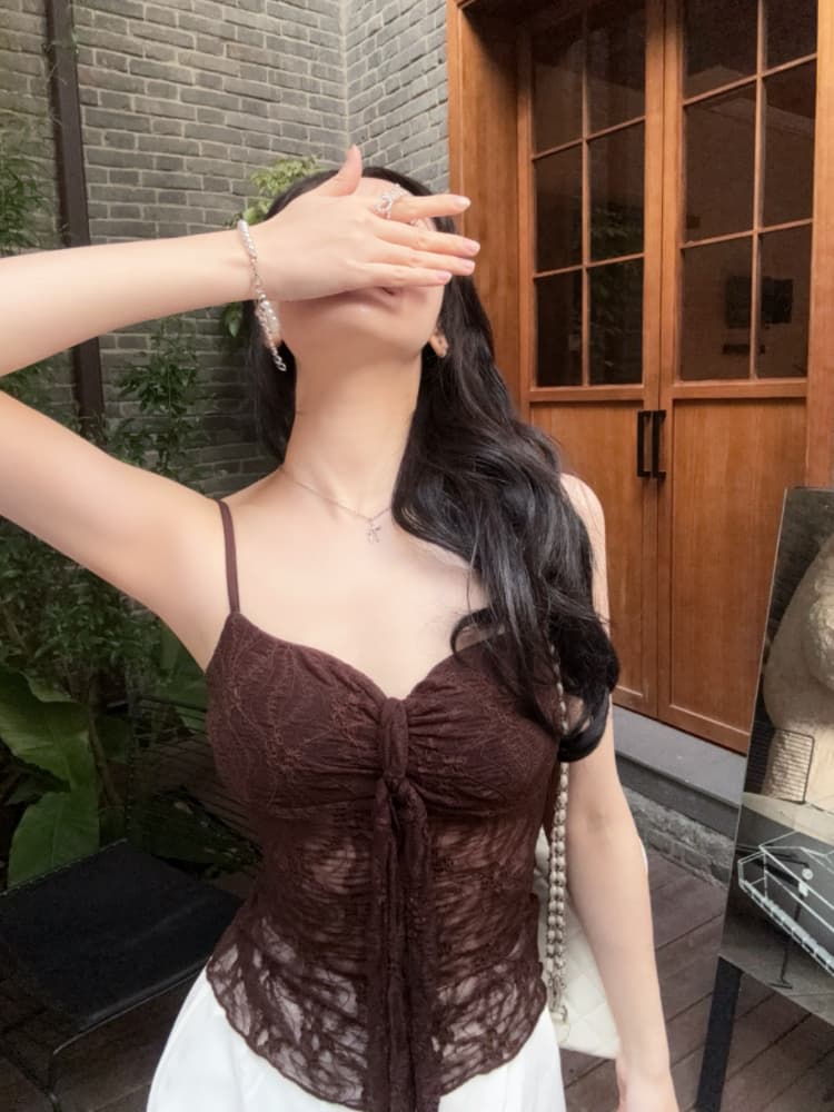 실사 감소되지 않음 달콤함 레이스 아름다움 뒤로 캐미솔 여름 몸매 가꾸기 다용도 언더 코트 상세 이미지 16