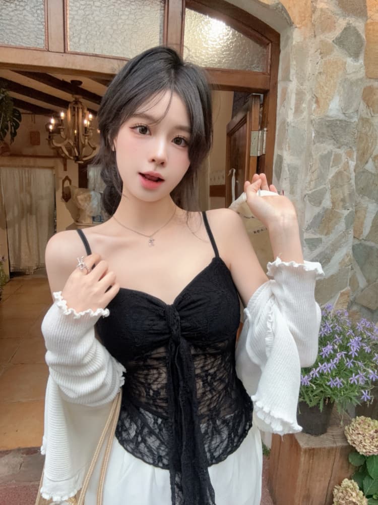 실사 감소되지 않음 달콤함 레이스 아름다움 뒤로 캐미솔 여름 몸매 가꾸기 다용도 언더 코트 상세 이미지 20