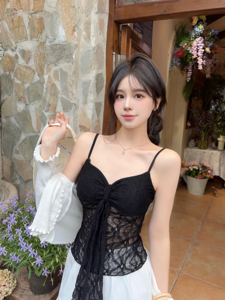 실사 감소되지 않음 달콤함 레이스 아름다움 뒤로 캐미솔 여름 몸매 가꾸기 다용도 언더 코트 상세 이미지 22