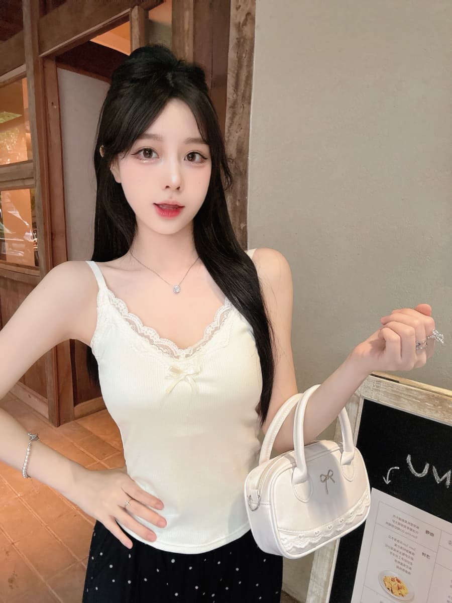 실사 감소되지 않음 달콤함 레이스 조각 캐미솔 몸매 가꾸기 다용도 벨트 가슴 패드 민소매 맨위