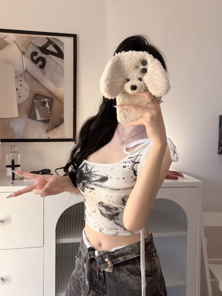 실사 감소되지 않음 순수한 욕망 행침 목 디자인 센스 캐미솔 스트랩 디자인 센스 하나 컵 맨위 상세 이미지 6