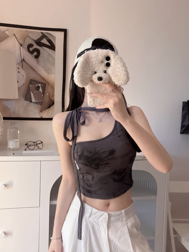 실사 감소되지 않음 순수한 욕망 행침 목 디자인 센스 캐미솔 스트랩 디자인 센스 하나 컵 맨위 상세 이미지 30