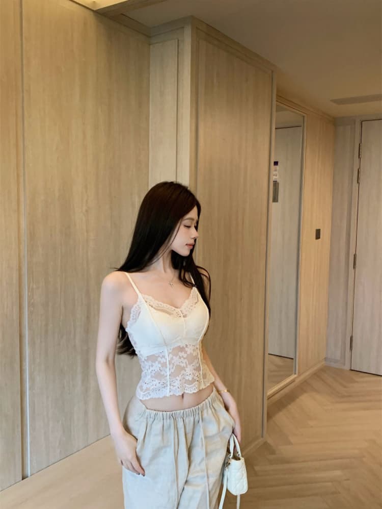 실사 감소되지 않음 달콤한 매운맛 바람 레이스 아름다움 뒤로 캐미솔 여름 몸매 가꾸기 벨트 바스트 만나는 맨위 상세 이미지 8