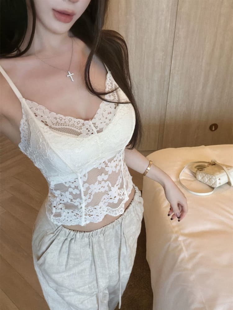 실사 감소되지 않음 달콤한 매운맛 바람 레이스 아름다움 뒤로 캐미솔 여름 몸매 가꾸기 벨트 바스트 만나는 맨위 상세 이미지 9