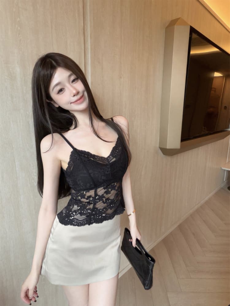 실사 감소되지 않음 달콤한 매운맛 바람 레이스 아름다움 뒤로 캐미솔 여름 몸매 가꾸기 벨트 바스트 만나는 맨위 상세 이미지 11