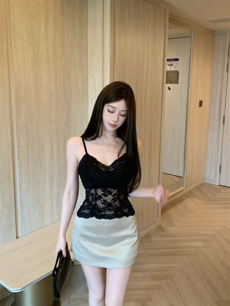 실사 감소되지 않음 달콤한 매운맛 바람 레이스 아름다움 뒤로 캐미솔 여름 몸매 가꾸기 벨트 바스트 만나는 맨위 상세 이미지 12