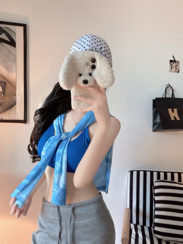 실사 감소되지 않음 여름 얇은 스타일 망사 자외선 차단 블라우스 알파벳 프린트 루즈핏 긴팔 티셔츠 상세 이미지 28
