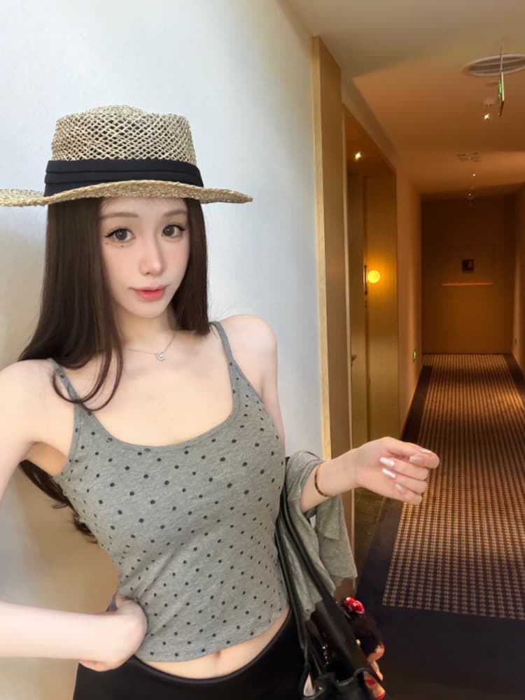 실사 감소되지 않음 도트 무늬 아름다움 뒤로 캐미솔 여름 몸매 가꾸기 다용도 백리스 상세 이미지 26