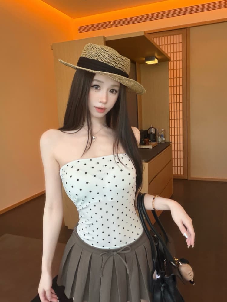 실사 감소되지 않음 순수한 욕망 핫걸 레오파드 무늬 튜브탑 조끼 여성 여름 몸매 가꾸기 다용도 민소매 맨위 상세 이미지 22