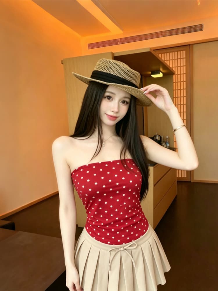 실사 감소되지 않음 순수한 욕망 핫걸 레오파드 무늬 튜브탑 조끼 여성 여름 몸매 가꾸기 다용도 민소매 맨위 상세 이미지 24