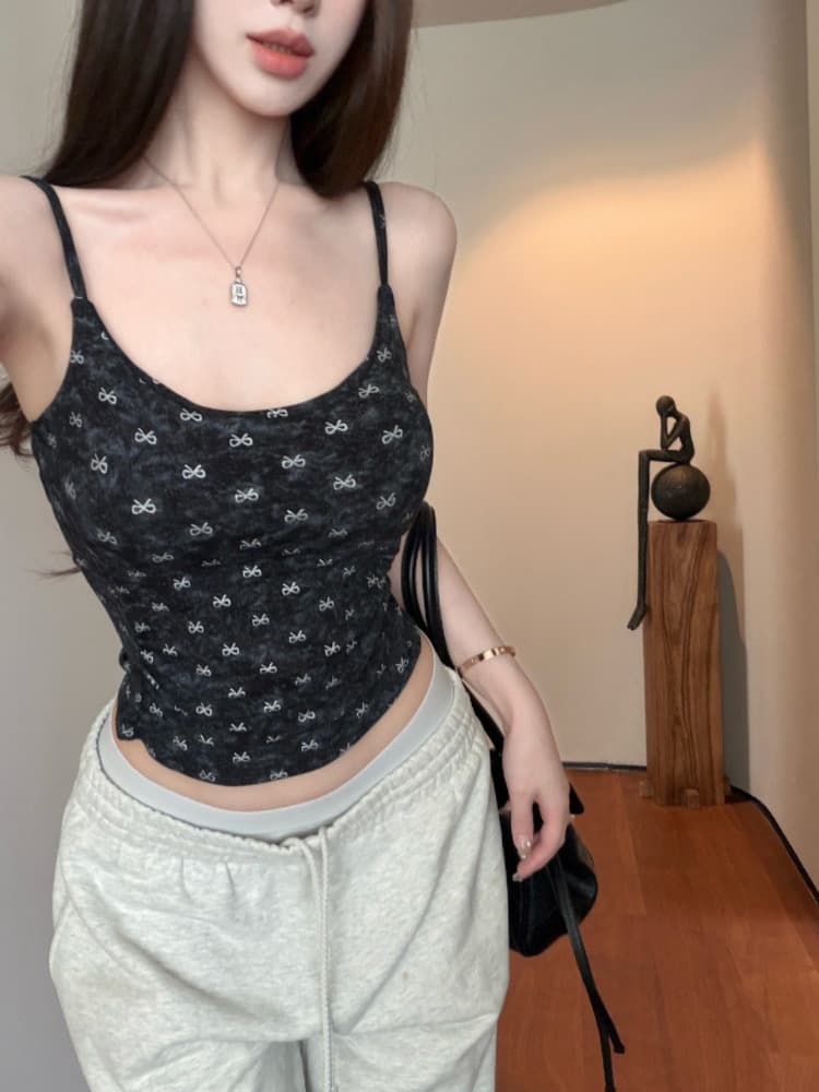 실사 감소되지 않음 핫걸 나비 매듭 캐미솔 여름 몸매 가꾸기 다용도 벨트 가슴 패드 만나는 맨위 상세 이미지 27