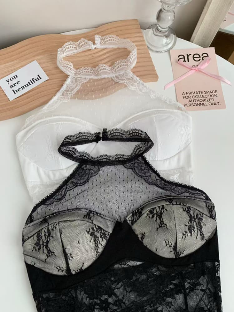 실사 감소되지 않음 순수한 욕망 핫걸 행침 목 레이스 조끼 여성 여름 몸매 가꾸기 벨트 가슴 패드 아름다운 맨위 상세 이미지 2