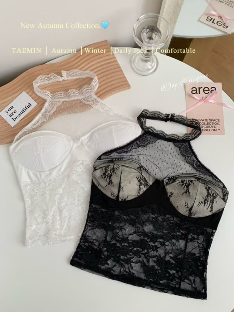 실사 감소되지 않음 순수한 욕망 핫걸 행침 목 레이스 조끼 여성 여름 몸매 가꾸기 벨트 가슴 패드 아름다운 맨위 상세 이미지 4