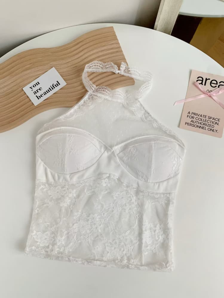 실사 감소되지 않음 순수한 욕망 핫걸 행침 목 레이스 조끼 여성 여름 몸매 가꾸기 벨트 가슴 패드 아름다운 맨위 상세 이미지 6