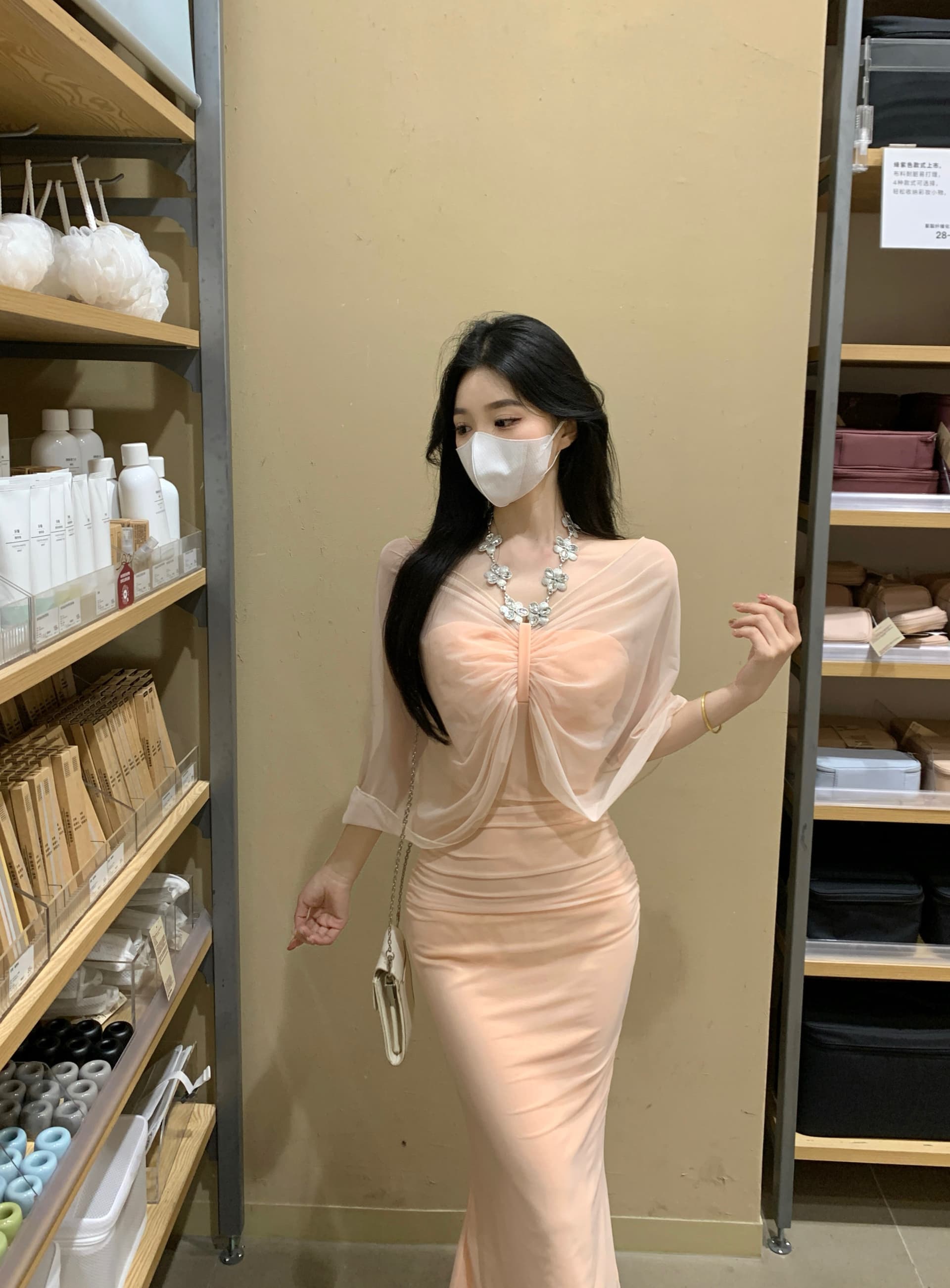 2026 여름 안개 실 꿈 비싼 가스 다이아몬드 단색 부적 하이웨이스트 타이트 스커트 드레스 순수한 욕망 인어 꼬리 슬림해 보이는 치마 여성 상세 이미지 16