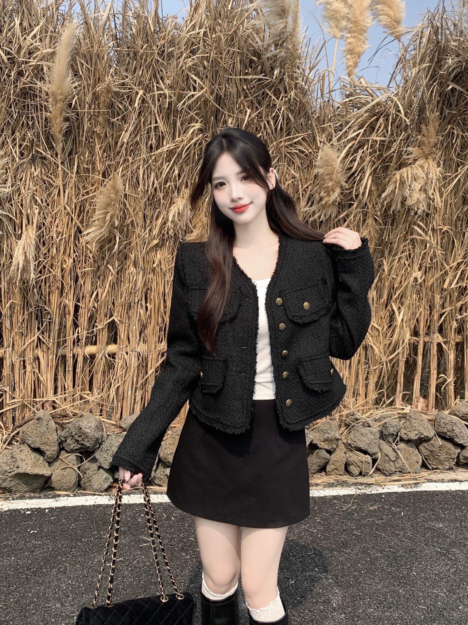 빅 사이즈 2026 년 가을 겨울 새로운 명문 여성 바람 프랑스식 작은 대중 샤오시엔 레트로 스타일 고급 센스 품격 여성 코트 상세 이미지 4
