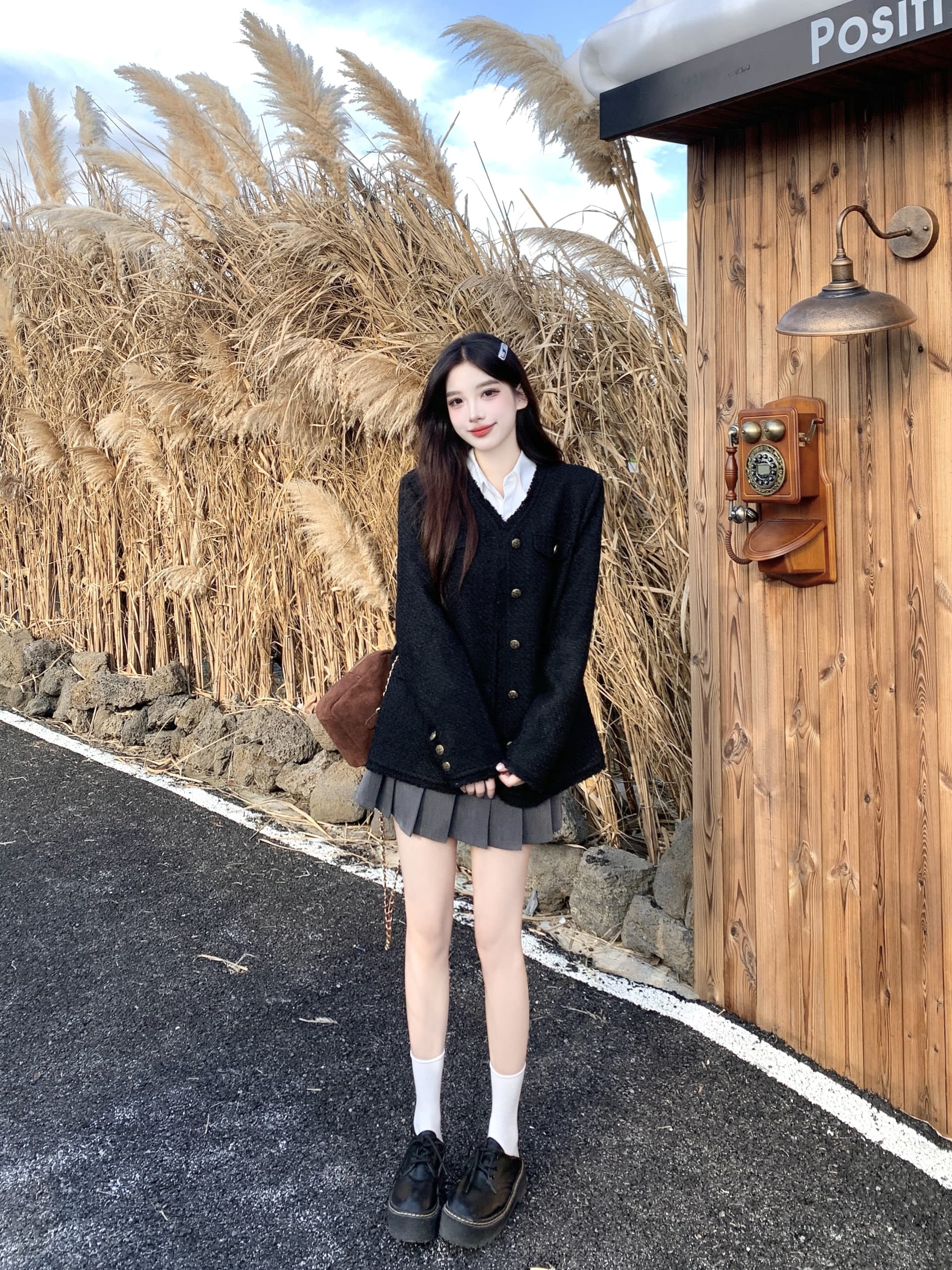 빅 사이즈 2026 년 가을 겨울 새로운 명문 여성 바람 프랑스식 작은 대중 샤오시엔 레트로 스타일 고급 센스 품격 여성 코트 상세 이미지 19
