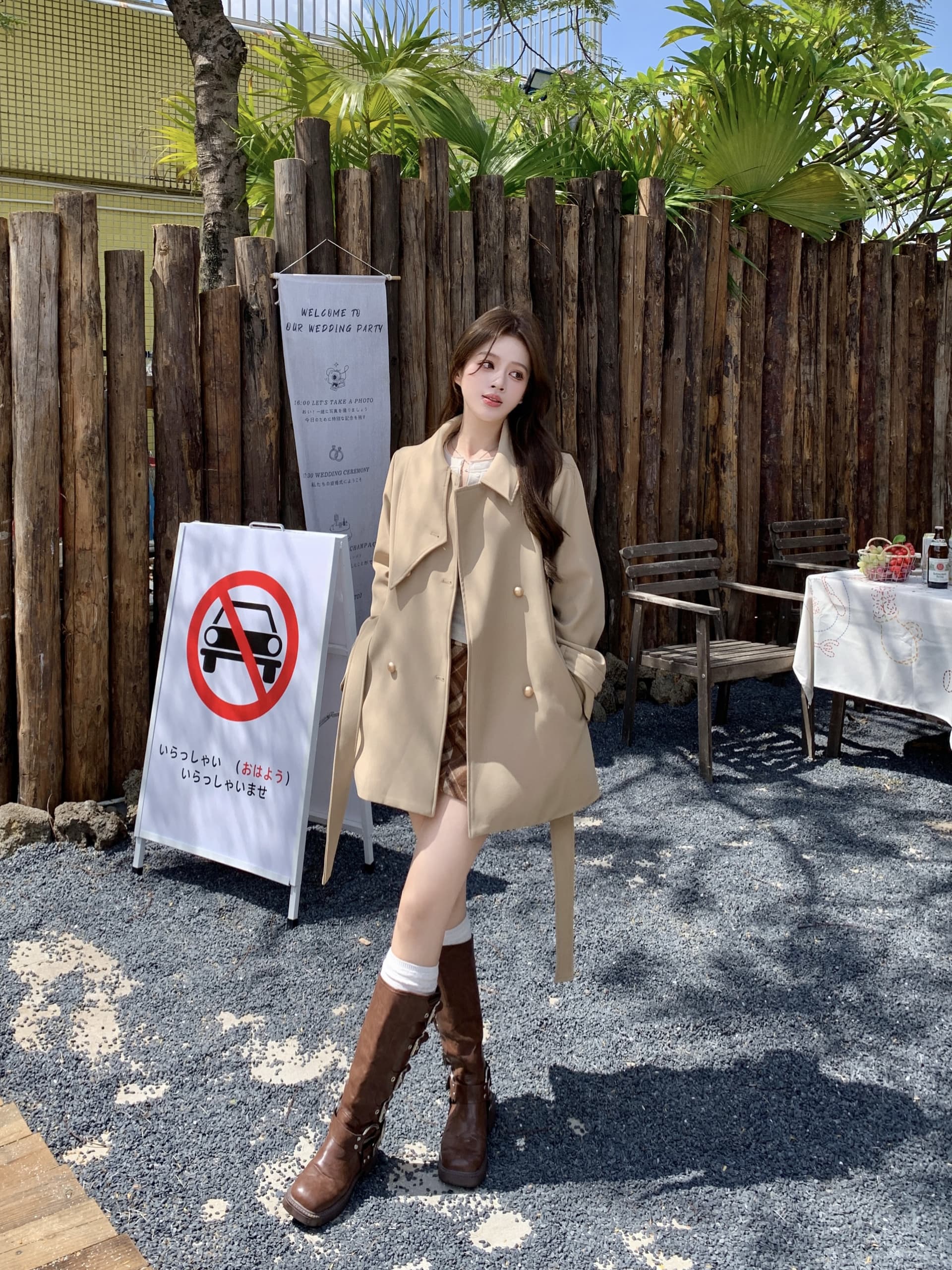 빅 사이즈 가을 한국 드라마 여성 주님 명문 여성 바람 인터넷 유명인 폭발 슬림해 보이는 목도리 디자인 커피 색상 재킷 재킷 여성 의류 코트 상세 이미지 5