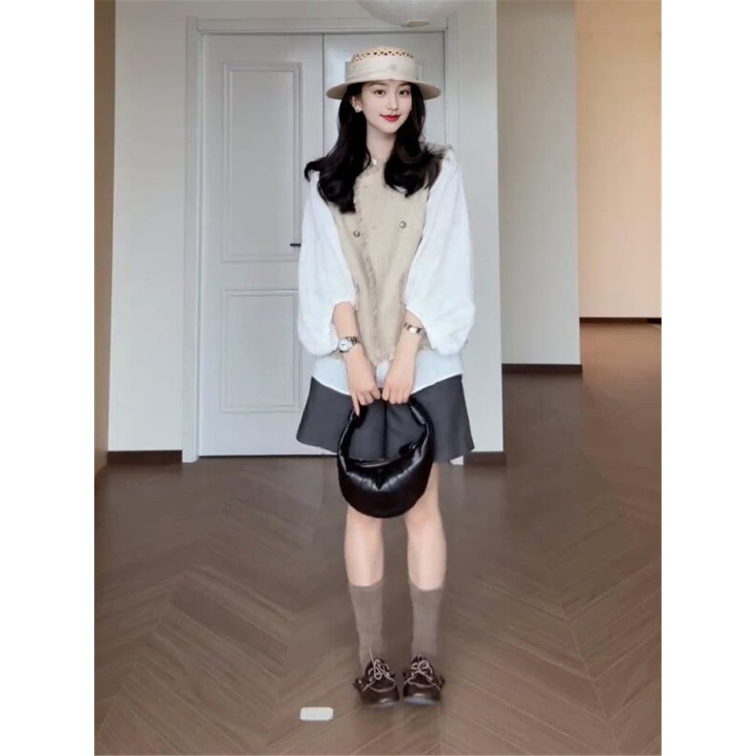 빅 사이즈 여성 의류 프랑스식 술 측면 작은 샤넬 스타일 베스트 2026 봄 새로운 루즈핏 스택 착용 조끼 재킷 맨위 이미지 6