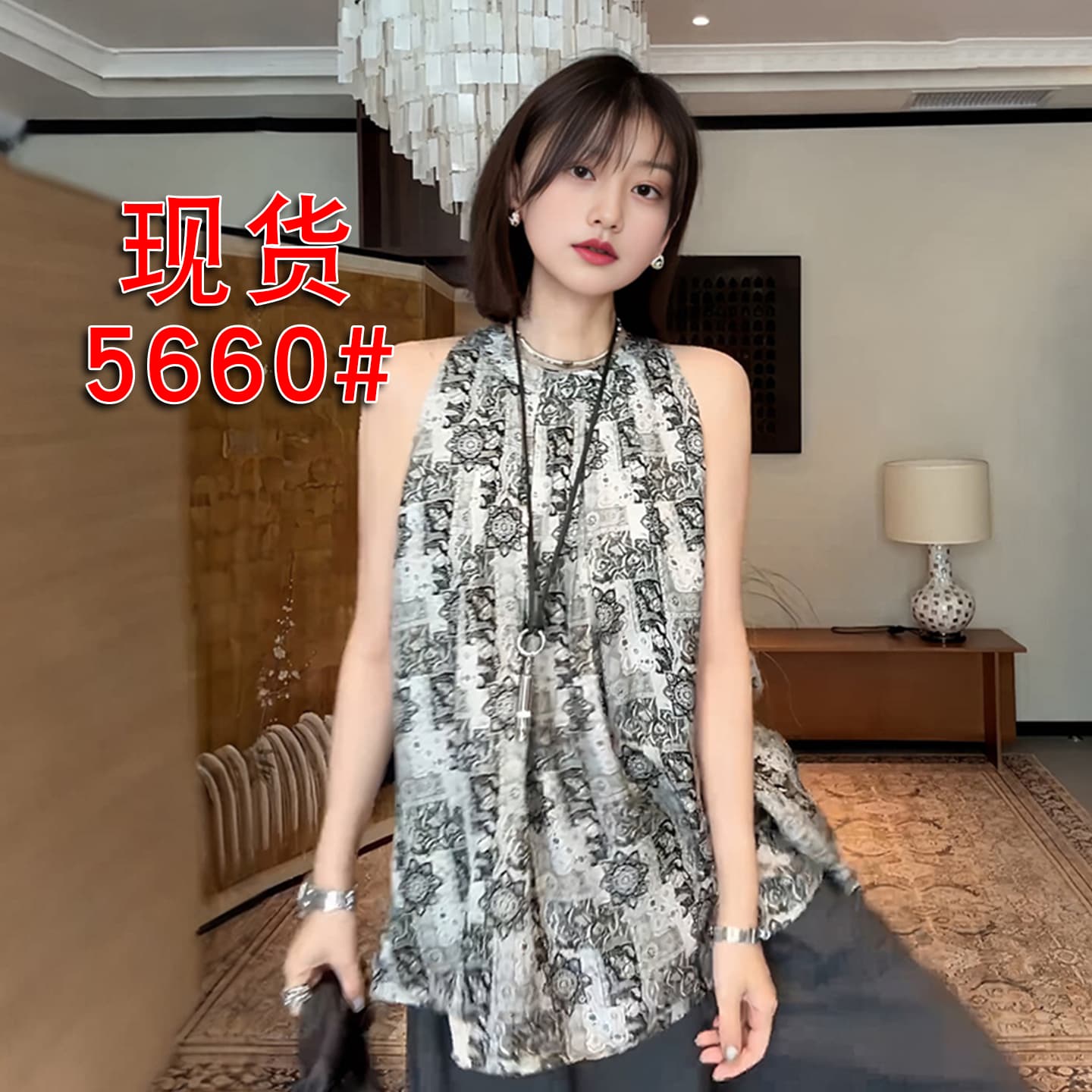 빅 사이즈 레트로 디자인 센스 행침 목 캐미솔 여름 마이크로 지방 mm 표지 대리인 우유 인사이드 가져 가라. 외출용 민소매 맨위 이미지 2