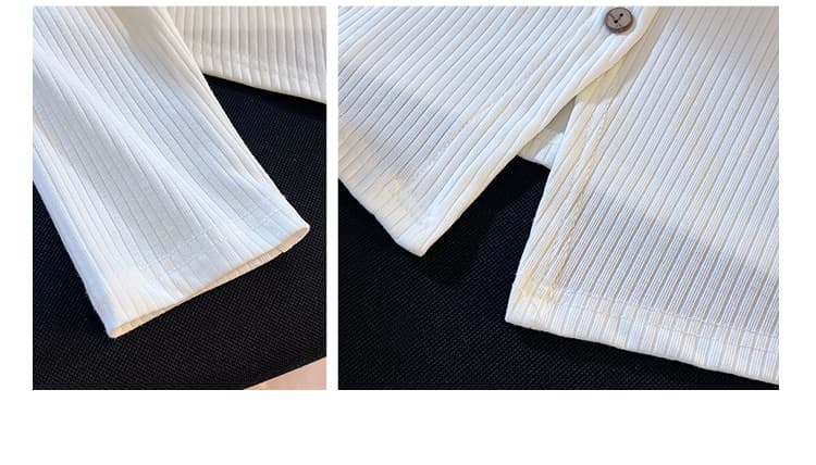 실사 2026 이른 가을 부드러운 바람 나비 매듭 니트 작은 셔츠 구덩이 기사 단추 몸매 가꾸기 슬림해 보이는 품격 쇼트 스타일 맨위 상세 이미지 9