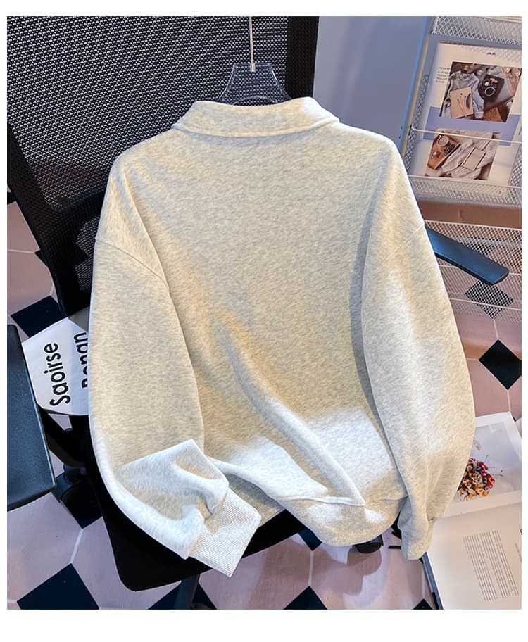 실사 학원 스타일 polo 넥타이 후드티 여성 루즈핏 작은 대중 닥스 훈트 자수 부드러운 찹쌀 폴로 칼라 맨위 가을 상세 이미지 24