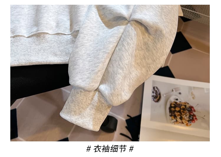 실사 한 부서 달콤함 레이스 베이비 칼라 polo 후드티 미니멀리즘 자수 느긋한 학원 스타일 루즈핏 풀오버 셔츠 상세 이미지 25
