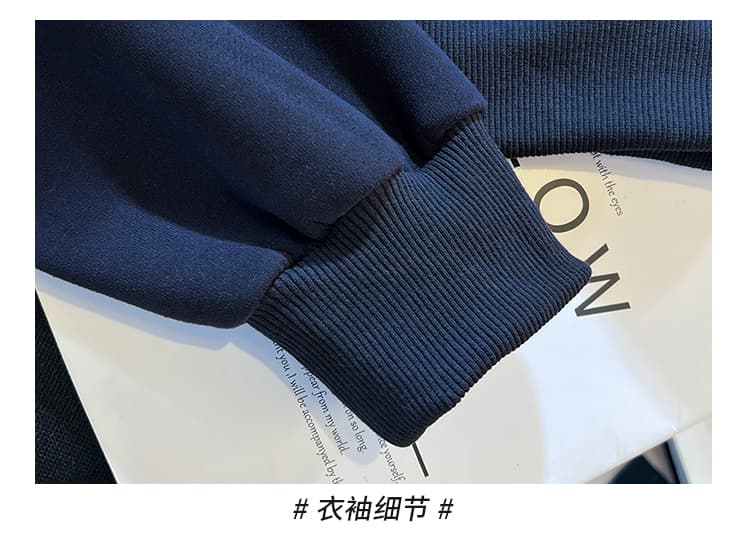 실사 데님 칼라 레이스업 페이크 레이어드 polo 후드티 여성 학원 스타일 숫자 자수 루즈핏 쇼트 스타일 맨위 상세 이미지 26