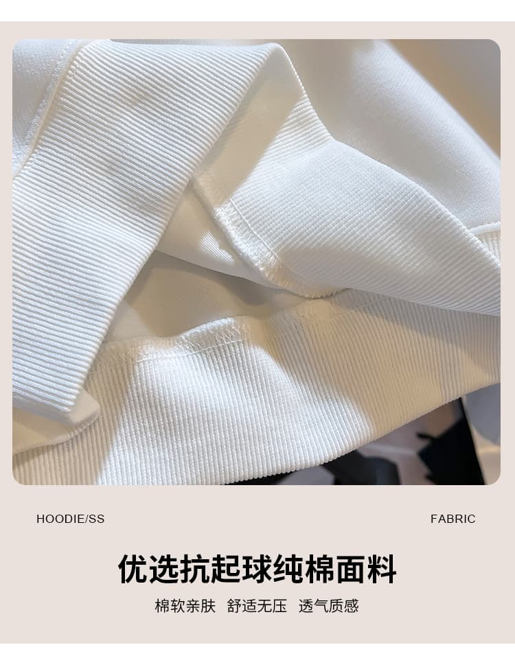 실사 부드러운 프릴 베이비 칼라 후드티 가을 루즈핏 거품 소매 달콤함 연령 감소 쇼트 스타일 다용도 풀오버 맨위 상세 이미지 6
