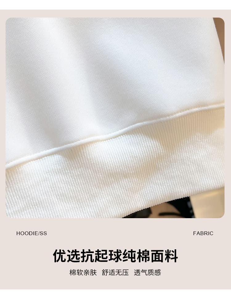 실사 도트 무늬 이중층 POLO 칼라 후드티 여성 닥스 훈트 자수 루즈핏 한 부서 학원 스타일 연령 감소 긴팔 맨위 상세 이미지 6