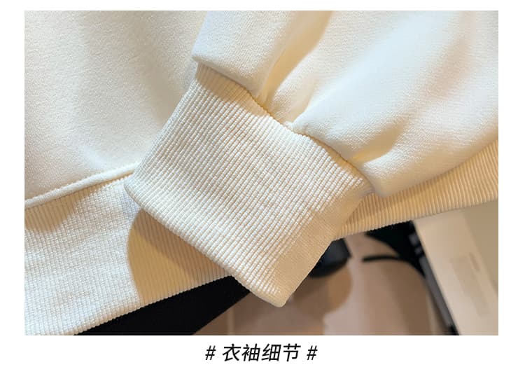 실사 도트 무늬 이중층 POLO 칼라 후드티 여성 닥스 훈트 자수 루즈핏 한 부서 학원 스타일 연령 감소 긴팔 맨위 상세 이미지 30