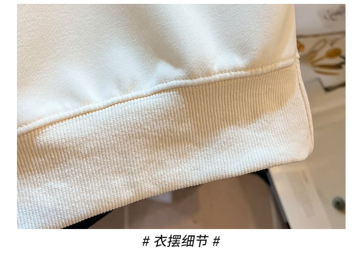 실사 도트 무늬 이중층 POLO 칼라 후드티 여성 닥스 훈트 자수 루즈핏 한 부서 학원 스타일 연령 감소 긴팔 맨위 상세 이미지 31