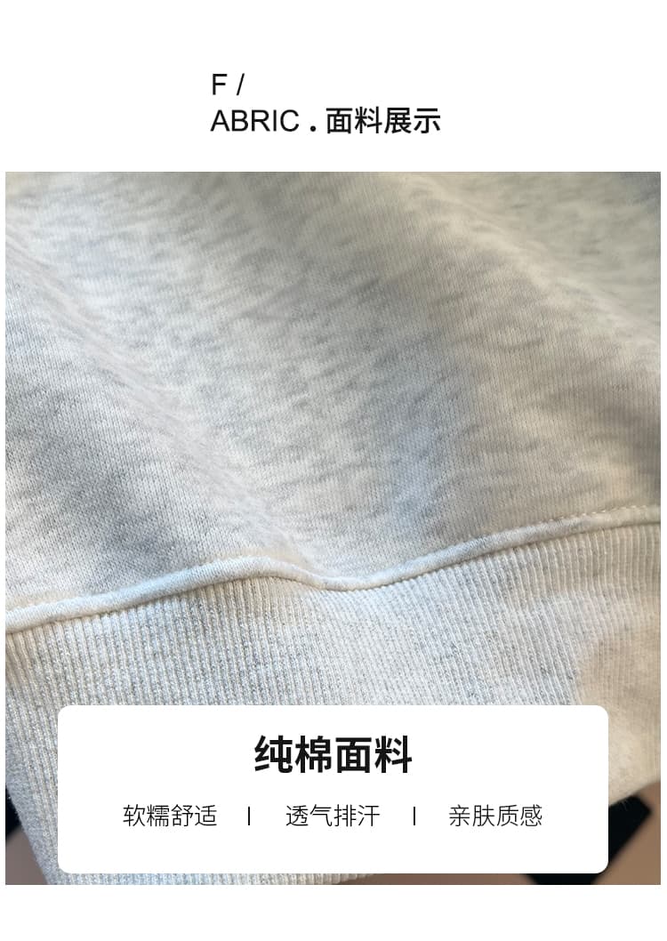 실사 2026 학원 스타일 배색 나비 매듭 해군 칼라 맨위 여성 부드러운 찹쌀 루즈핏 강아지 자수 다용도 후드티 상세 이미지 5
