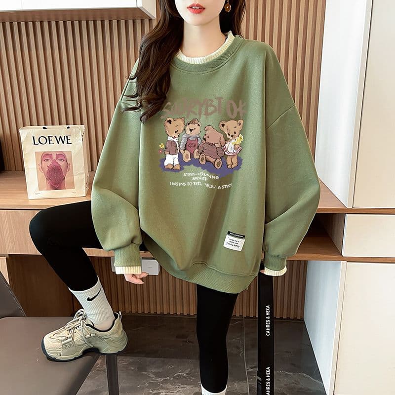 실사 정가 순수한 Mianhua 면 복합 우유 실크 이후 패키지 칼라 양모 패치워크 패션 후드티 이미지 3