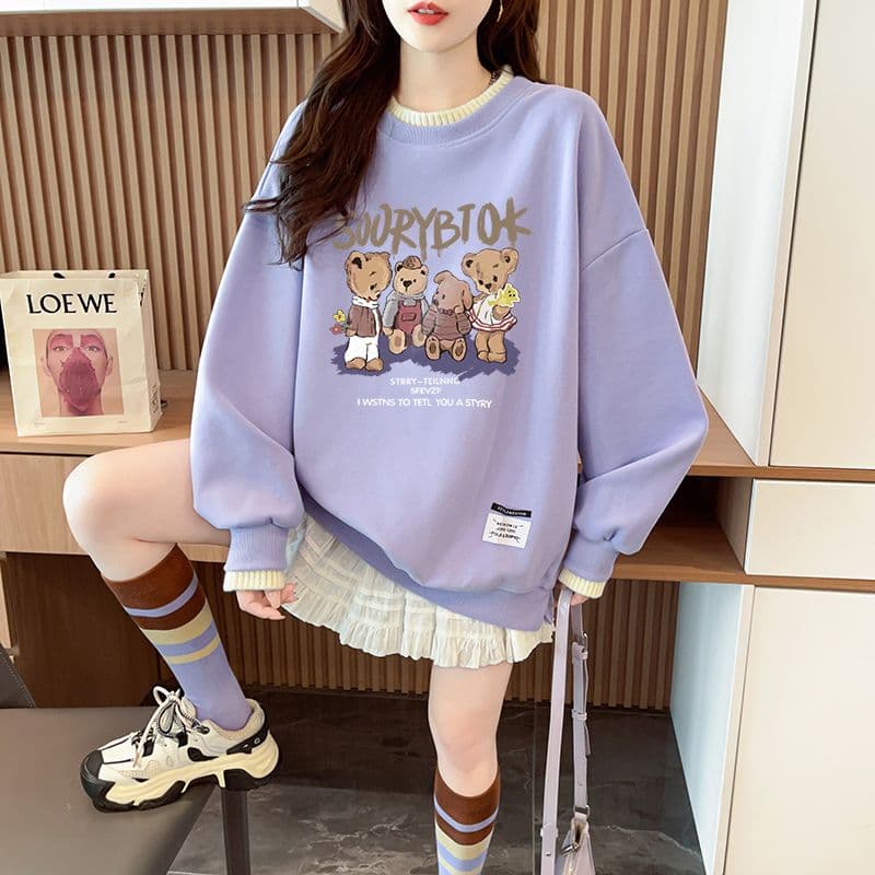실사 정가 순수한 Mianhua 면 복합 우유 실크 이후 패키지 칼라 양모 패치워크 패션 후드티 상세 이미지 8