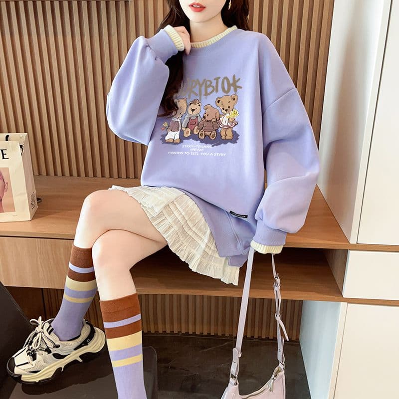 실사 정가 순수한 Mianhua 면 복합 우유 실크 이후 패키지 칼라 양모 패치워크 패션 후드티 상세 이미지 9