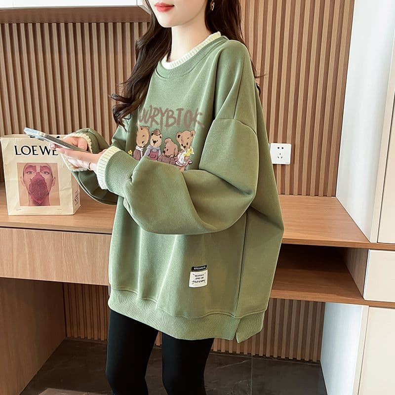실사 정가 순수한 Mianhua 면 복합 우유 실크 이후 패키지 칼라 양모 패치워크 패션 후드티 상세 이미지 12