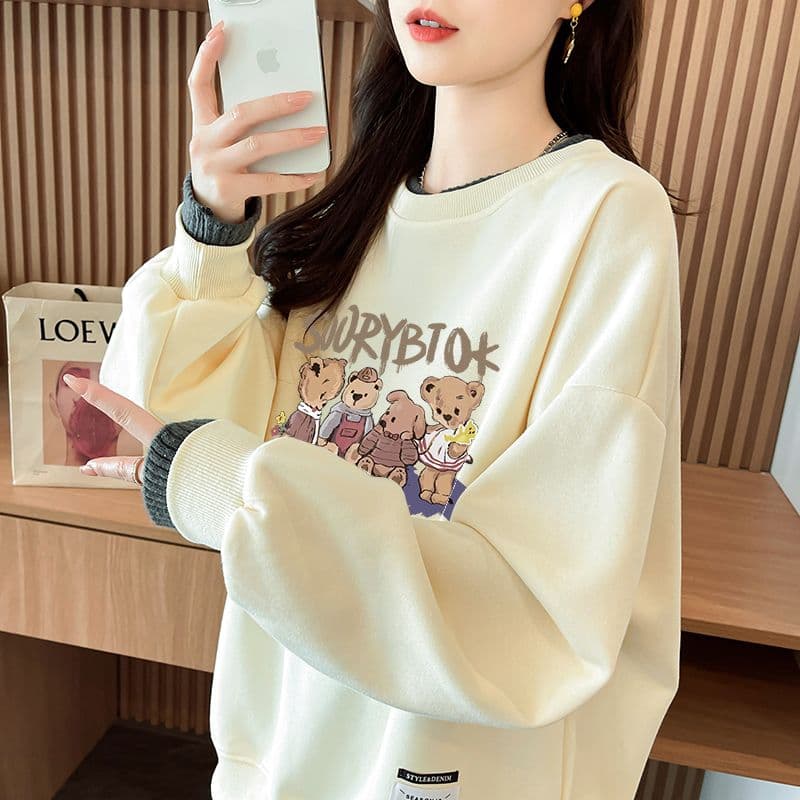 실사 정가 순수한 Mianhua 면 복합 우유 실크 이후 패키지 칼라 양모 패치워크 패션 후드티 상세 이미지 19