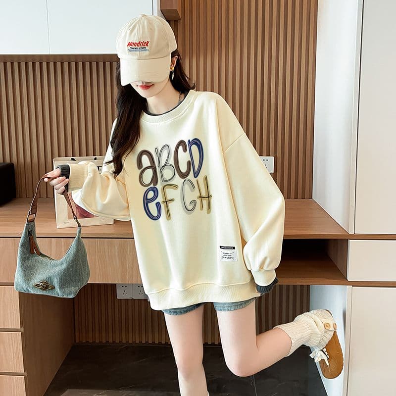 실사 정가 순수한 Mianhua 면 복합 우유 실크 이후 패키지 칼라 양모 패치워크 패션 후드티 상세 이미지 7