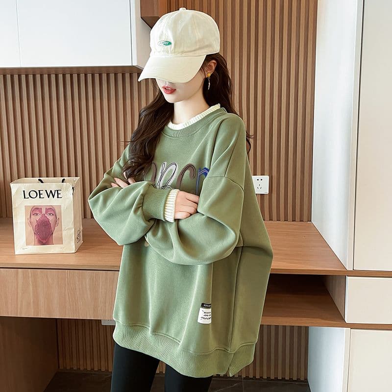실사 정가 순수한 Mianhua 면 복합 우유 실크 이후 패키지 칼라 양모 패치워크 패션 후드티 상세 이미지 9