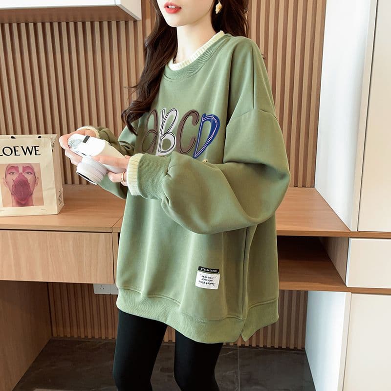 실사 정가 순수한 Mianhua 면 복합 우유 실크 이후 패키지 칼라 양모 패치워크 패션 후드티 상세 이미지 12