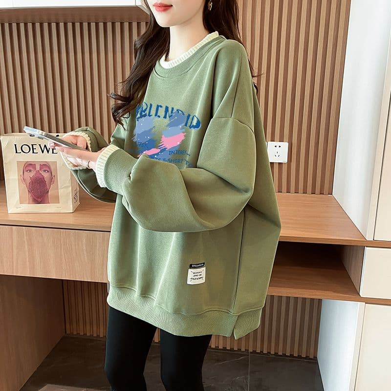 실사 정가 순수한 Mianhua 면 복합 우유 실크 이후 패키지 칼라 양모 패치워크 패션 후드티 상세 이미지 17