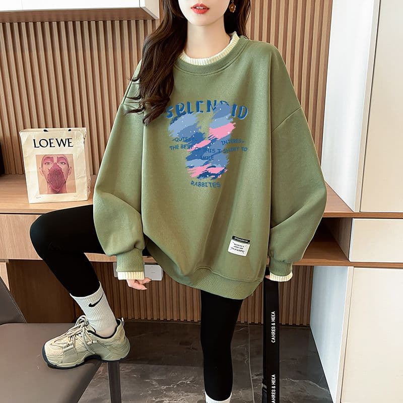 실사 정가 순수한 Mianhua 면 복합 우유 실크 이후 패키지 칼라 양모 패치워크 패션 후드티 상세 이미지 19