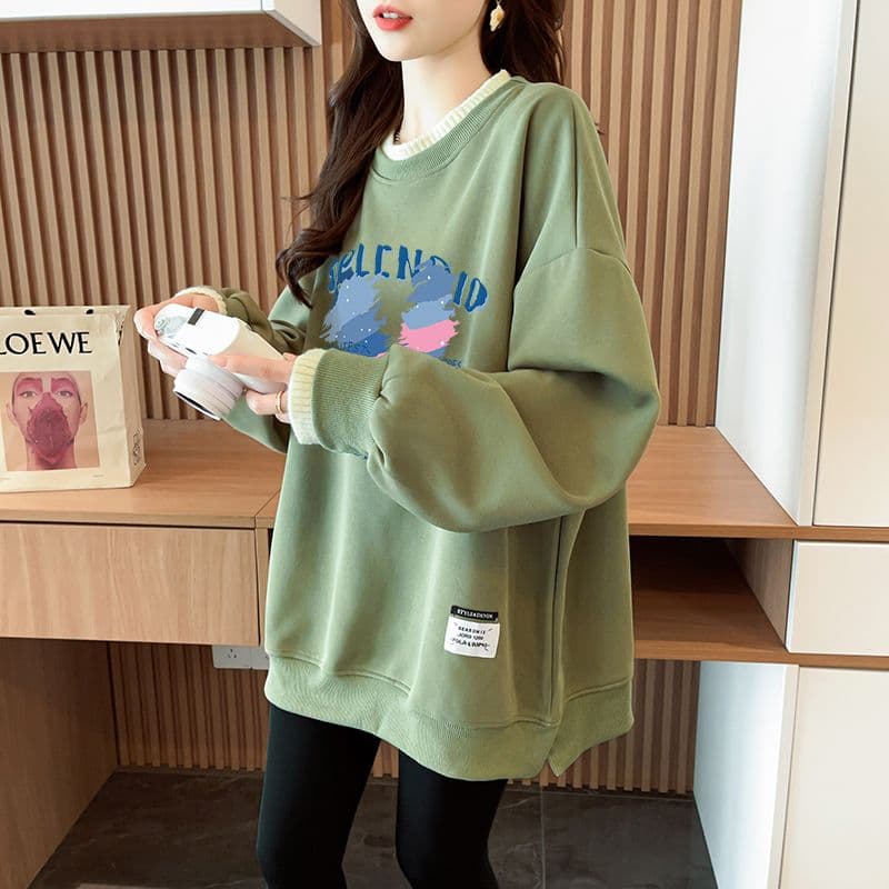 실사 정가 순수한 Mianhua 면 복합 우유 실크 이후 패키지 칼라 양모 패치워크 패션 후드티 상세 이미지 20
