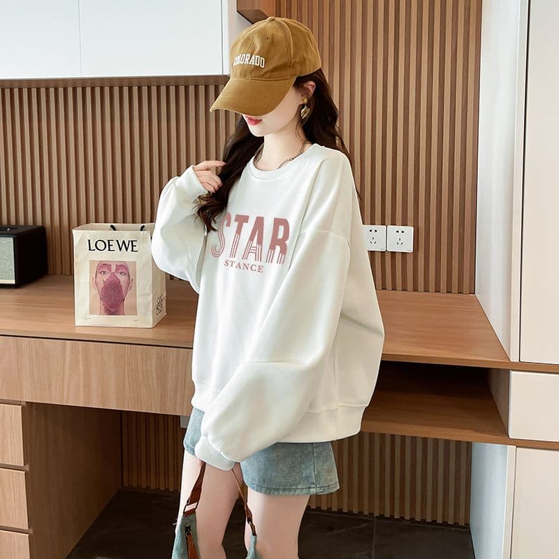 실사 정가 순수한 Mianhua 면 복합 우유 실크 이후 패키지 칼라 라운드 넥 패션 만나는 후드티 상세 이미지 4
