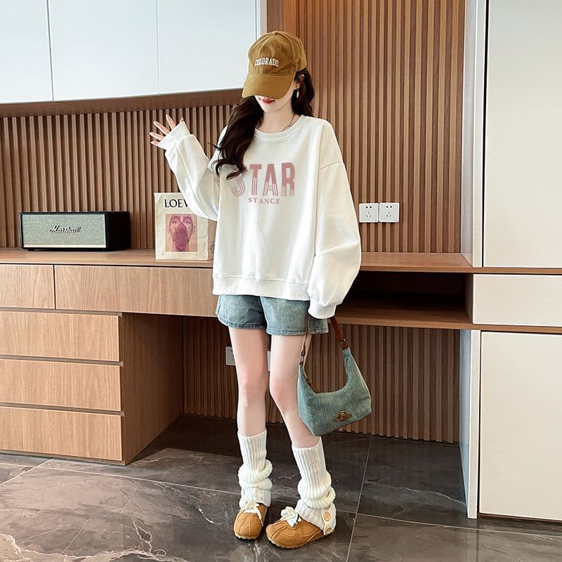 실사 정가 순수한 Mianhua 면 복합 우유 실크 이후 패키지 칼라 라운드 넥 패션 만나는 후드티 상세 이미지 5