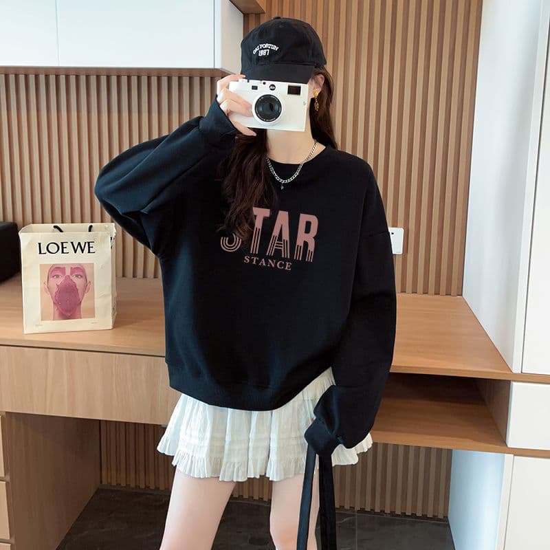 실사 정가 순수한 Mianhua 면 복합 우유 실크 이후 패키지 칼라 라운드 넥 패션 만나는 후드티 상세 이미지 19