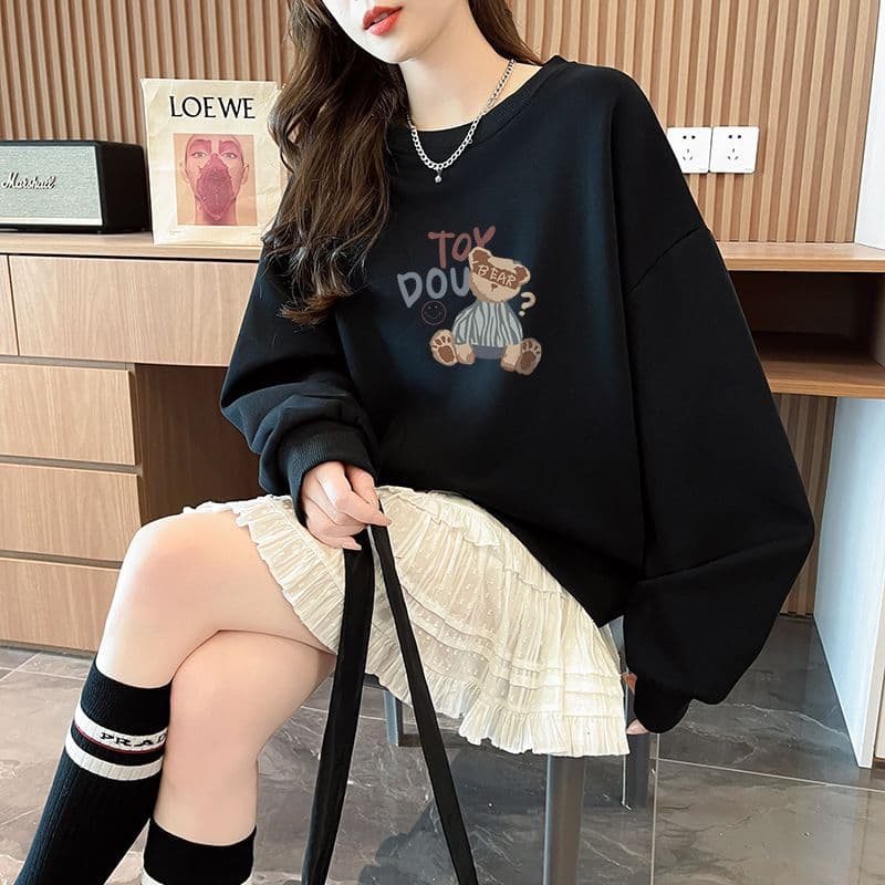 실사 정가 순수한 Mianhua 면 복합 우유 실크 이후 패키지 칼라 라운드 넥 패션 만나는 후드티 상세 이미지 10
