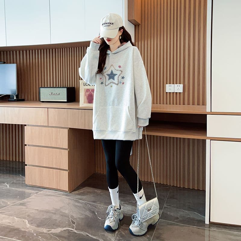 실사 정가 순수한 Mianhua 면 복잡한 우유 실크 이후 패키지 칼라 후드 주머니 체크무늬 후드티 재킷 상세 이미지 2